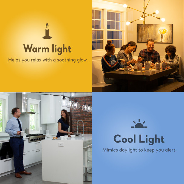 Bulbrite Solana Smart LED Wifi Light Bulb, A19 / E26 Base, 8W, 2200K-6500K, Clear Finish - alternate image 3
