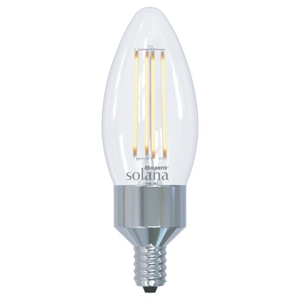 Bulbrite Solana Smart LED Wifi Light Bulb, B11 / E12 Base, 4W, 2200K-6500K, Clear Finish - main product image
