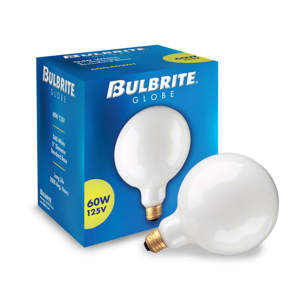 Bulbrite Incandescent 60 Watt G40 Light Bulb With Medium Screw (E26) Base, 2700K (Warm White Light) - alternate image 5