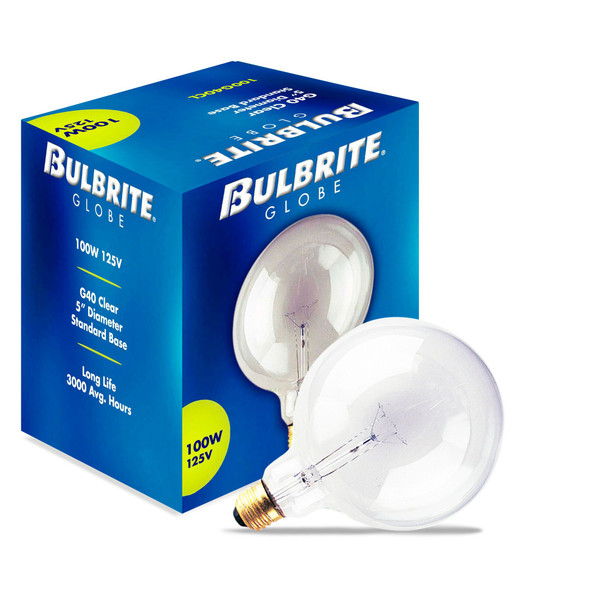 Bulbrite Incandescent 100 Watt G40 Light Bulb With Medium Screw (E26) Base, 2700K (Warm White Light) - alternate image 2