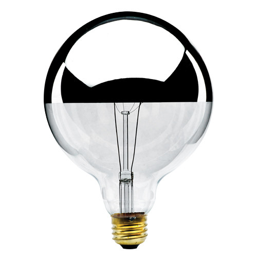Bulbrite Incandescent 100 Watt G40 Light Bulbs With A Half Chrome Finish And Medium Screw (E26) Base, 2700K (Warm White Light) - main product image