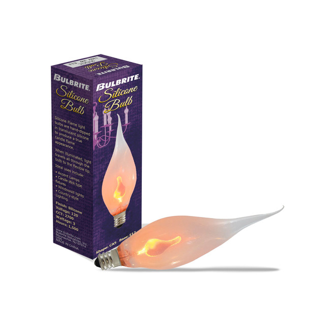 Bulbrite Incandescent 3 Watt Ca5 Light Bulb With A Silicone Finish And Candelabra Screw (E12) Base, 2700K (Warm White Light) - alternate image 2