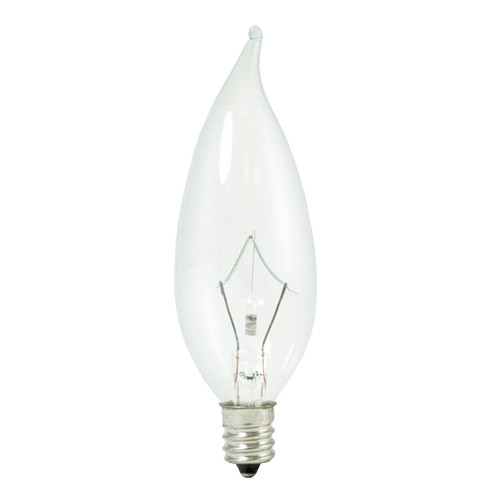 Bulbrite Krypton/Xenon 25 Watt CA10 Flame Light Bulb With A Clear Finish And Candelabra Screw (E12) Base, 2700K (Warm White Light) - main product image