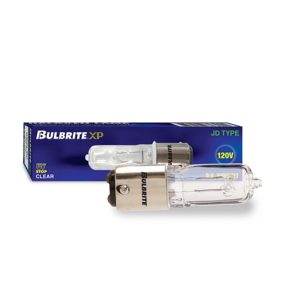 Bulbrite Halogen 50 Watt T4 Light Bulb With A Clear Finish And Double-Contact Bayonet (Ba15d) Base, 2900K (Soft White Light) - alternate image 2