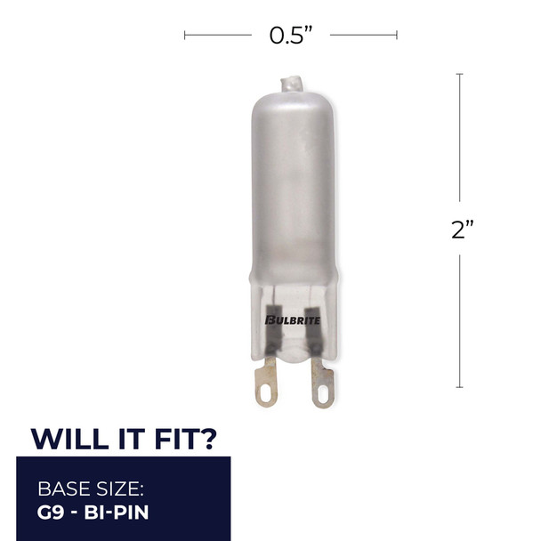 Bulbrite Halogen 40 Watt T4 Light Bulb With Bi-Pin (G9) Base, 2900K (Soft White Light) - alternate image 4