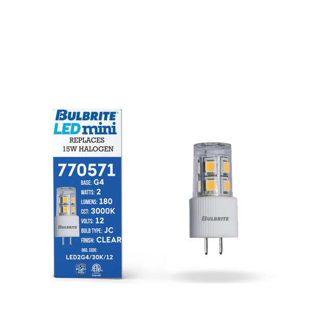 Bulbrite LED 2 Watt Jc Light Bulb With Bi-Pin (G4) Base - alternate image 3