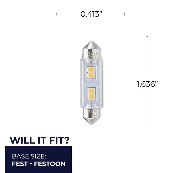 Bulbrite LED 0.8 Watt T3 Light Bulb With A Clear Finish And Festoon (Festoon) Base - alternate image 5
