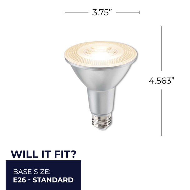 Bulbrite LED 10 Watt Par30ln Light Bulb With Medium Screw (E26) Base - alternate image 3