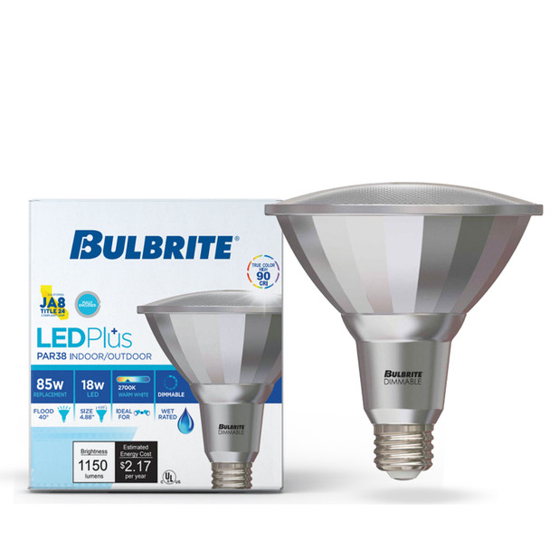Bulbrite LED 18 Watt Par38 Light Bulb With Medium Screw (E26) Base, 2700K (Warm White Light) - alternate image 2
