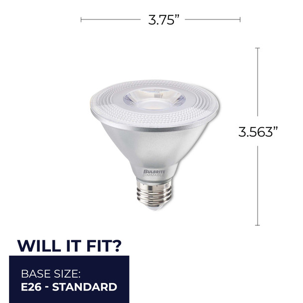 Bulbrite LED 10 Watt Par30sn Light Bulb With Medium Screw (E26) Base, 3000K (Soft White Light) - alternate image 3