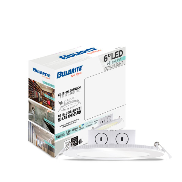 Bulbrite LED 11.6 Watt Downlight Fixture With A White Finish, 2700K (Warm White Light) - alternate image 2