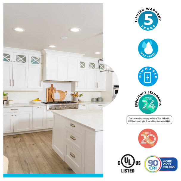 Bulbrite LED 14 Watt Downlight Fixture With A White Finish - alternate image 4