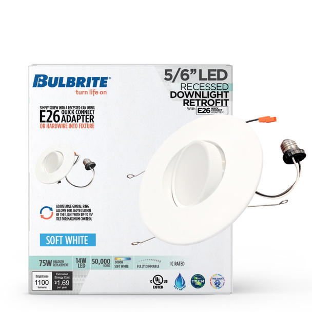 Bulbrite LED 14 Watt Downlight Fixture With A White Finish - alternate image 7