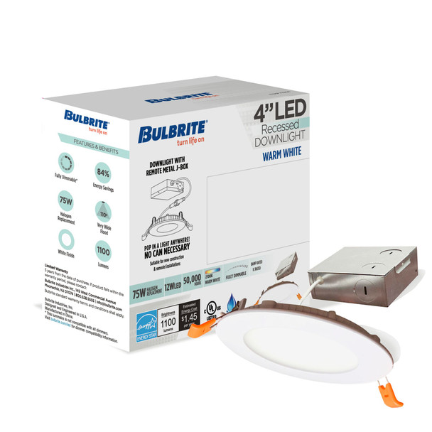 Bulbrite LED 12 Watt Downlight Fixture With A White Finish - alternate image 2
