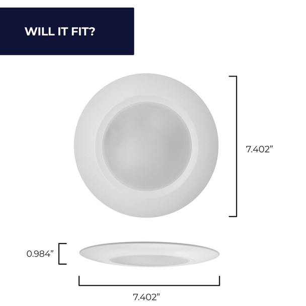 14-Watt LED 7" Disc, 5 CCT - 27/30/35/40/50K 1100 Lumens, White Finish - alternate image 7