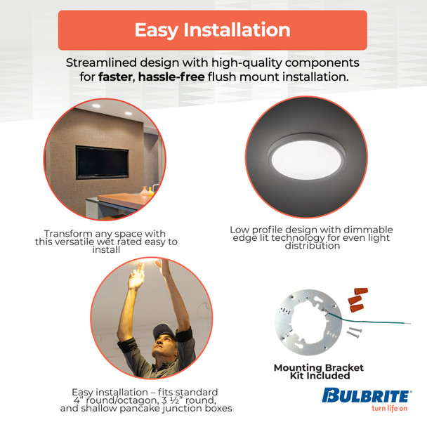 Bulbrite LED 10.3 Watt Flush Mount Fixture, 3000K (Soft White Light) - alternate image 17