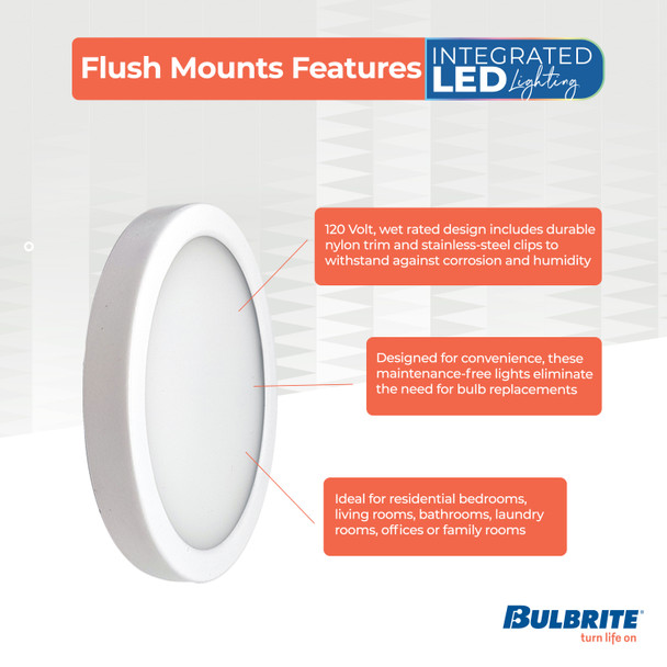 Bulbrite LED 10.3 Watt Flush Mount Fixture, 3000K (Soft White Light) - alternate image 25