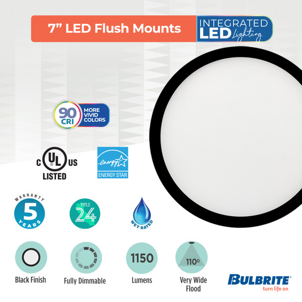 Bulbrite LED 14 Watt Flush Mount Fixture, 3000K (Soft White Light) - alternate image 7