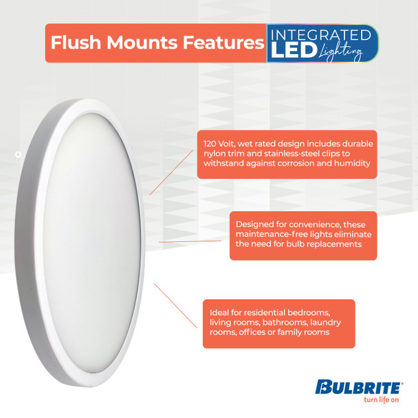 Bulbrite LED 14 Watt Flush Mount Fixture, 3000K (Soft White Light) - alternate image 25