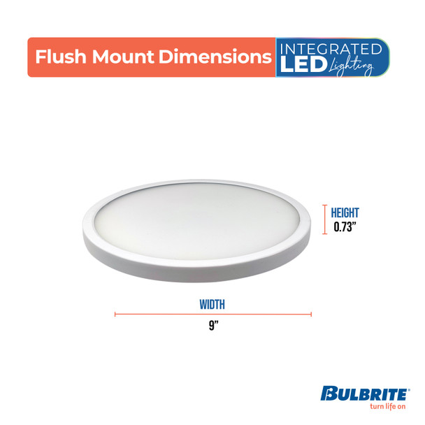 9" Round 17-Watt 5 Color Selectable LED Flush Mount Light, 1400 Lumens, White Finish - alternate image 4