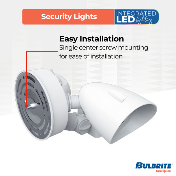 Wired Outdoor 2-Head LED Security Flood Light, White Finish - alternate image 6