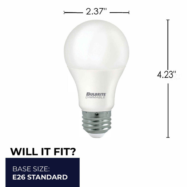 Bulbrite 9 Watt A19 Light Bulb With A Frost Finish And Medium Screw (E26) Base - alternate image 6