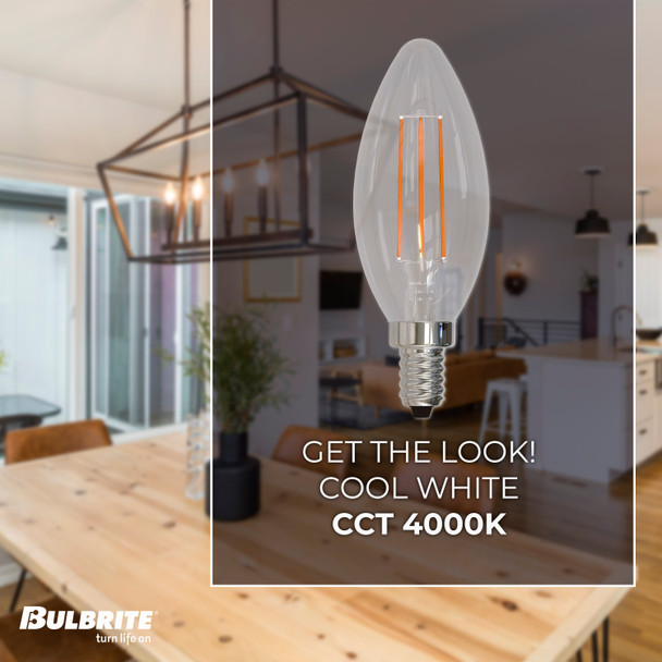 Bulbrite LED 5.1 Watt B11 Light Bulb With A Clear Finish And Candelabra Screw (E12) Base - alternate image 10