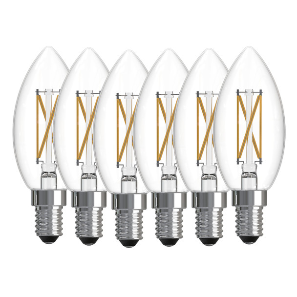 Bulbrite LED 4.1 Watt B11 Light Bulb With A Clear Finish And Candelabra Screw (E12) Base, Pack Of 6 - main product image