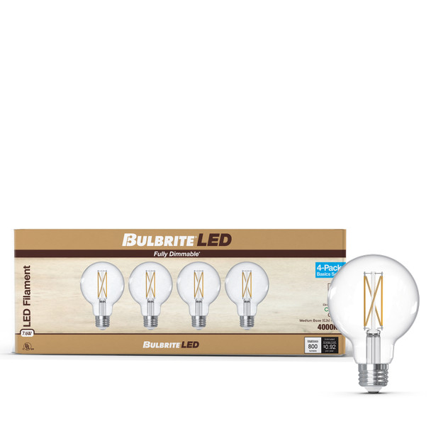 Bulbrite LED 7.6 Watt G25 Light Bulb With A Clear Finish And Medium Screw (E26) Base, Pack Of 4 - alternate image 9