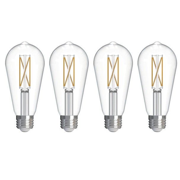 Bulbrite LED 7.6 Watt ST18 Light Bulb With A Clear Finish And Medium Screw (E26) Base, Pack Of 4 - main product image
