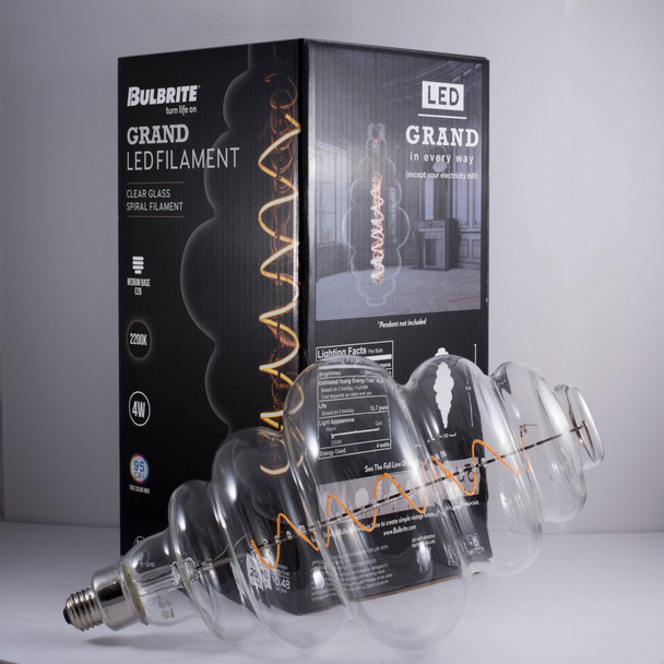 Bulbrite LED Grand Spiral Filament Beehive Shaped Light Bulb, 60 Watt Equivalent, Medium Base (E26),2200K, Clear - alternate image 1