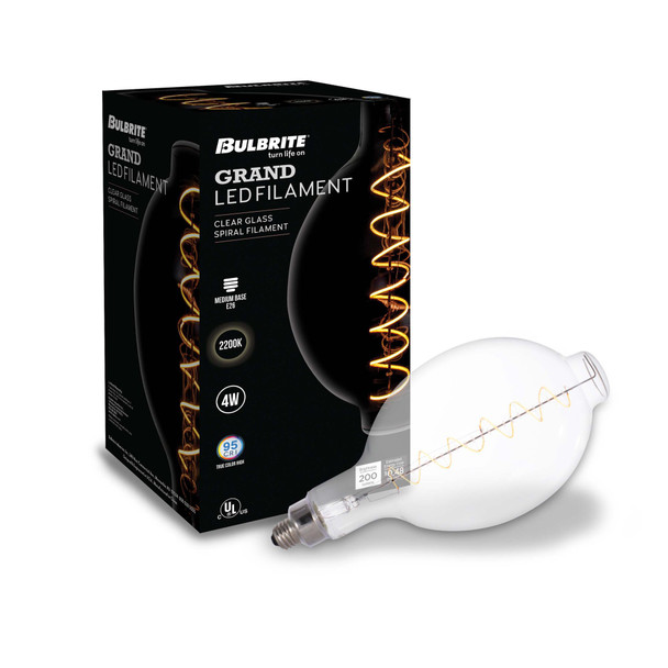 Bulbrite LED Grand Spiral Filament Bt Shaped Light Bulb, 60 Watt Equivalent, Medium Base (E26),2200K, Clear - alternate image 1
