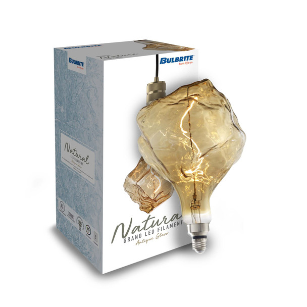 Bulbrite LED Grand Filament Nostalgic Iceberg Shaped Light Bulb, 60 Watt Equivalent, Medium Base (E26),2000K, Antique - alternate image 1