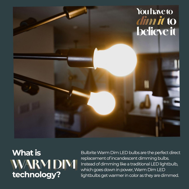 LED Filament 9 Watt A19 Light Bulb With A Milky Finish And A Medium Screw E26 Base - 3000K-1800K Color Temperature, 800 Lumens - alternate image 5