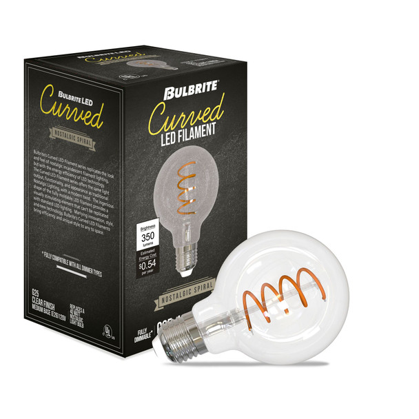 Bulbrite LED 4.5 Watt G25 Spiral Light Bulb With A Clear Finish And Medium Screw (E26) Base, 2100K (Amber Light) - alternate image 2