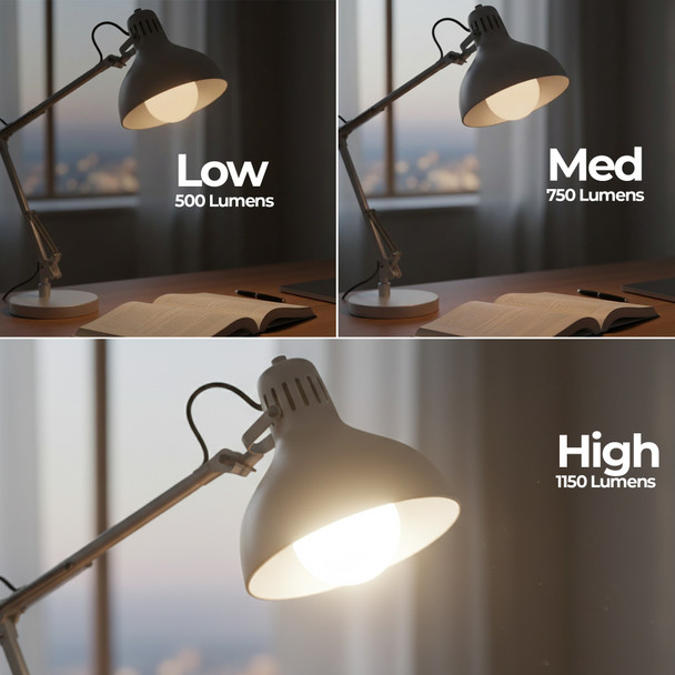 4.5/7/11W (40/60/75W Equiv.) Soft White (2700K) A19 E26 Base 3-Way LED Light Bulb - alternate image 3