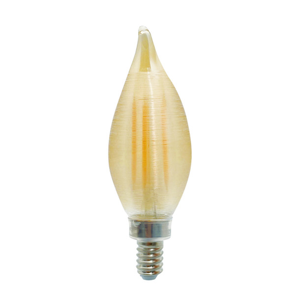Bulbrite LED 4 Watt C11 Light Bulb With An Amber Finish And Candelabra Screw (E12) Base, 2100K (Amber Light) - main product image