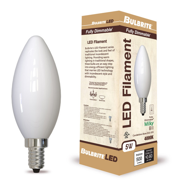 Bulbrite LED 5 Watt B11 Light Bulb With Candelabra Screw (E12) Base - alternate image 13