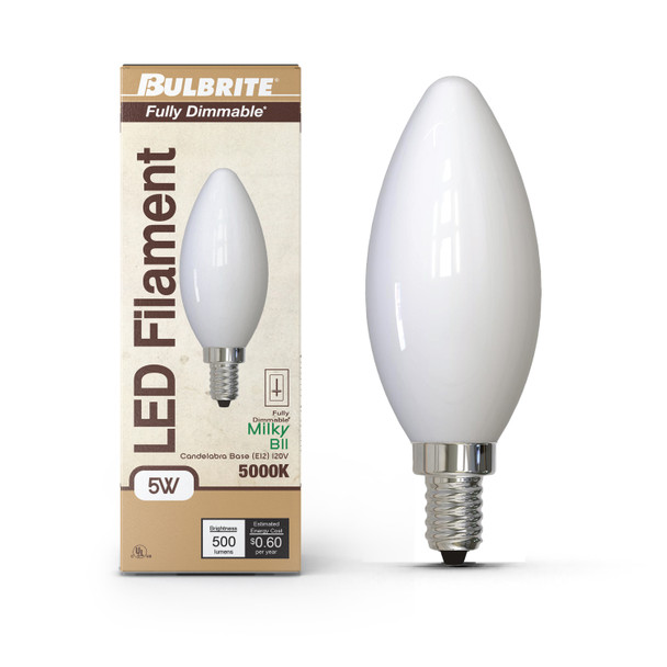 Bulbrite LED 5 Watt B11 Light Bulb With Candelabra Screw (E12) Base - alternate image 17