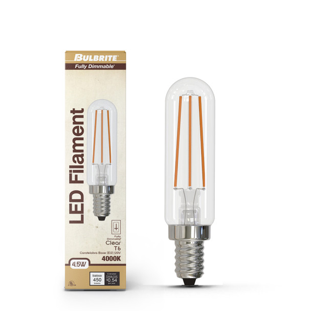 Bulbrite LED 4.5 Watt T6 Light Bulb With Candelabra Screw (E12) Base - alternate image 9