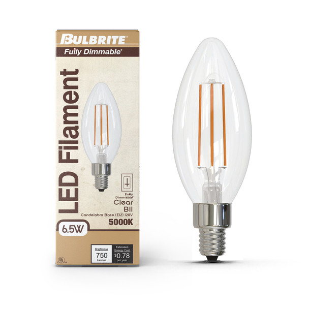 Bulbrite LED 6.5 Watt B11 Light Bulb With Candelabra Screw (E12) Base - alternate image 14