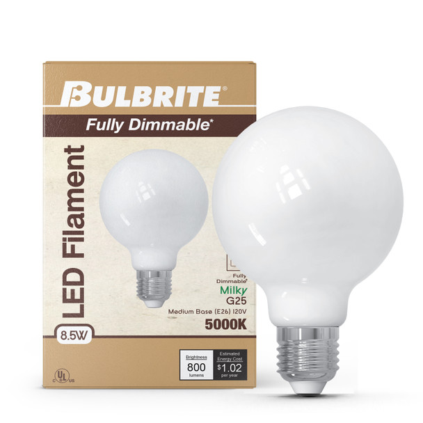 Bulbrite LED 8.5 Watt G25 Light Bulb With A Milky Finish And Medium Screw (E26) Base - alternate image 5