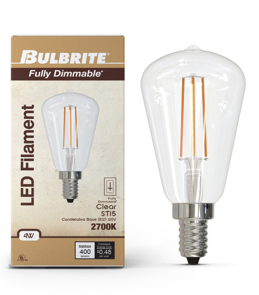 Bulbrite LED 4 Watt ST15 Light Bulb With Candelabra Screw (E12) Base - alternate image 1
