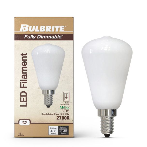Bulbrite LED 4 Watt ST15 Light Bulb With Candelabra Screw (E12) Base - alternate image 3