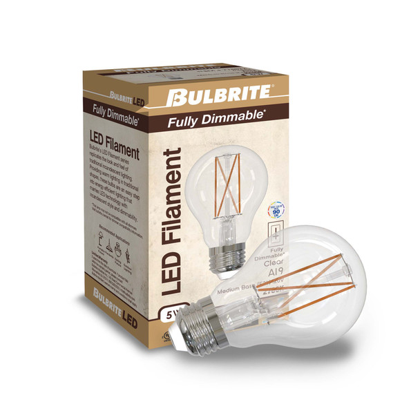 Bulbrite LED 5 Watt A19 Light Bulb With Medium Screw (E26) Base, 2700K (Warm White Light) - alternate image 2