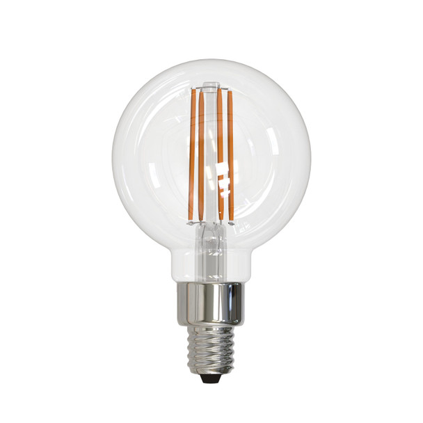 LED Filament 4 Watt G16 Light Bulb With A Clear Finish And A Candelabra Screw E12 Base - 2700K (Warm White Light) 350 Lumens - main product image