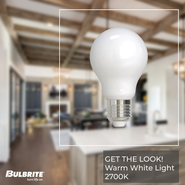 Bulbrite LED 2.5 Watt A19 Light Bulb With A Milky Finish And Medium Screw (E26) Base, 2700K (Warm White Light) - alternate image 3