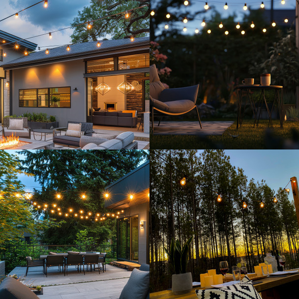 Bulbrite 14 Ft, 10-Socket Decorative Kit With Clear Incandescent String10/E26/Black-S14kt Indoor And Outdoor String Lights, Foot, Black - alternate image 3