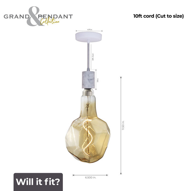 Bulbrite LED 4 Watt Pendant Fixture With An Antique Finish, 2000K (Amber Light) - alternate image 5