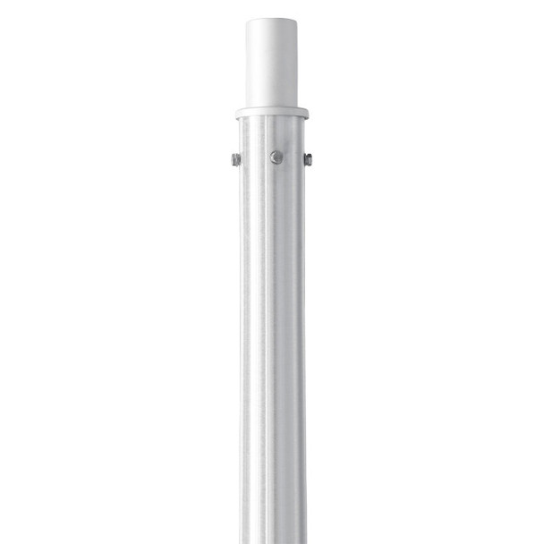 20' Round Tapered Aluminum Light Pole, 6" Diameter, 0.156" Wall Thickness, Brushed Natural Aluminum, 4-Bolt Cast Aluminum Base Flange